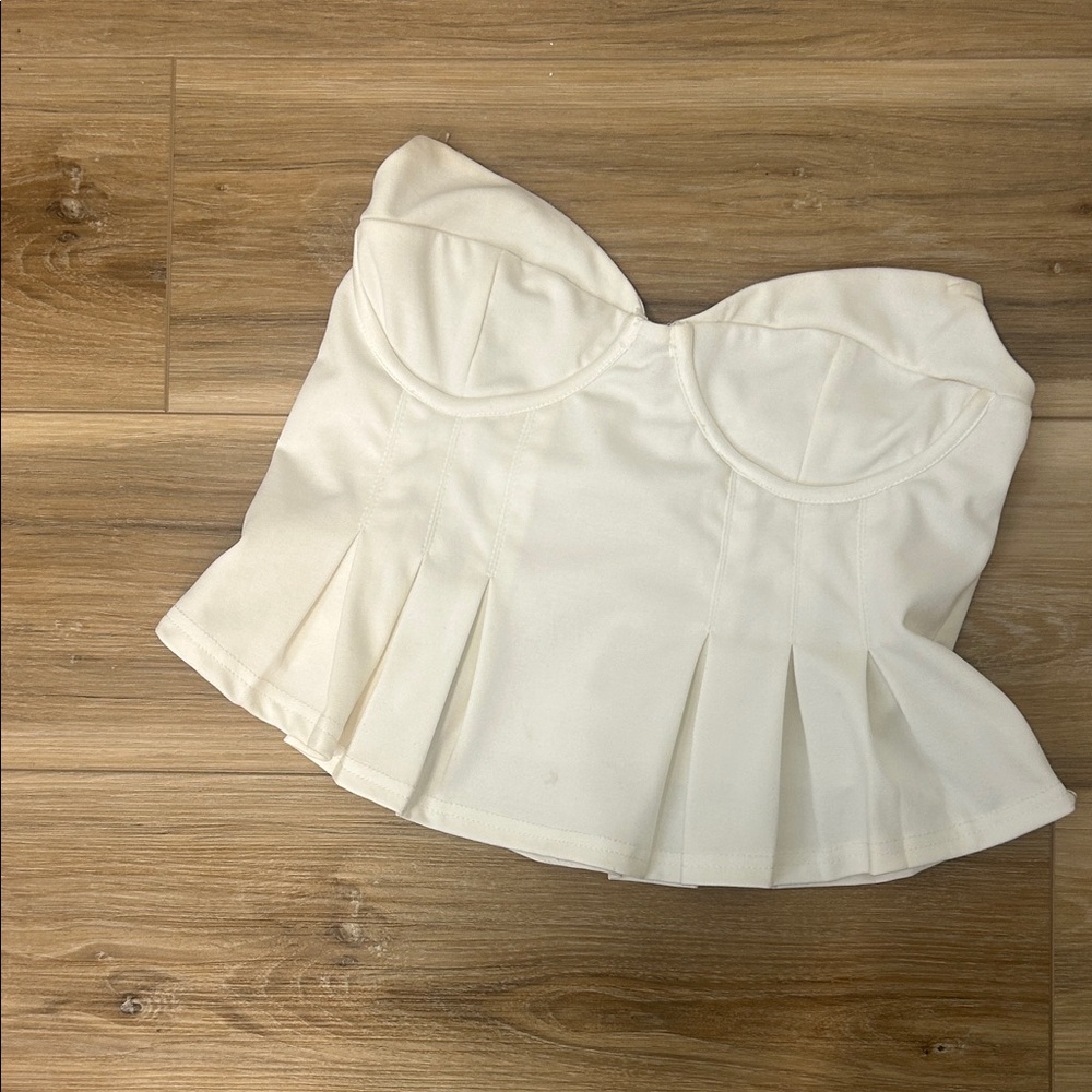 White Strapless Top